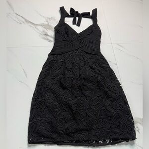 BCBGMaxAzria Black Backless Lace Dress